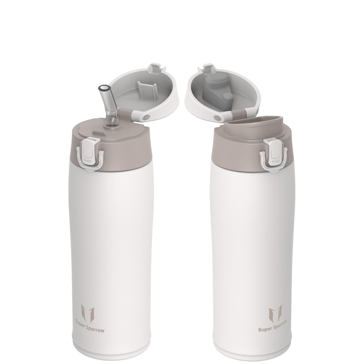 Super Sparrow Insulated Water Bottle - Travel Mug - 500ml, 750ml，950ml - Stainless Steel Water Bottles - BPA Free - Leakproof Metal Bottles - Includes 2 Lids, Straw Lid & Spout Lid — view 15