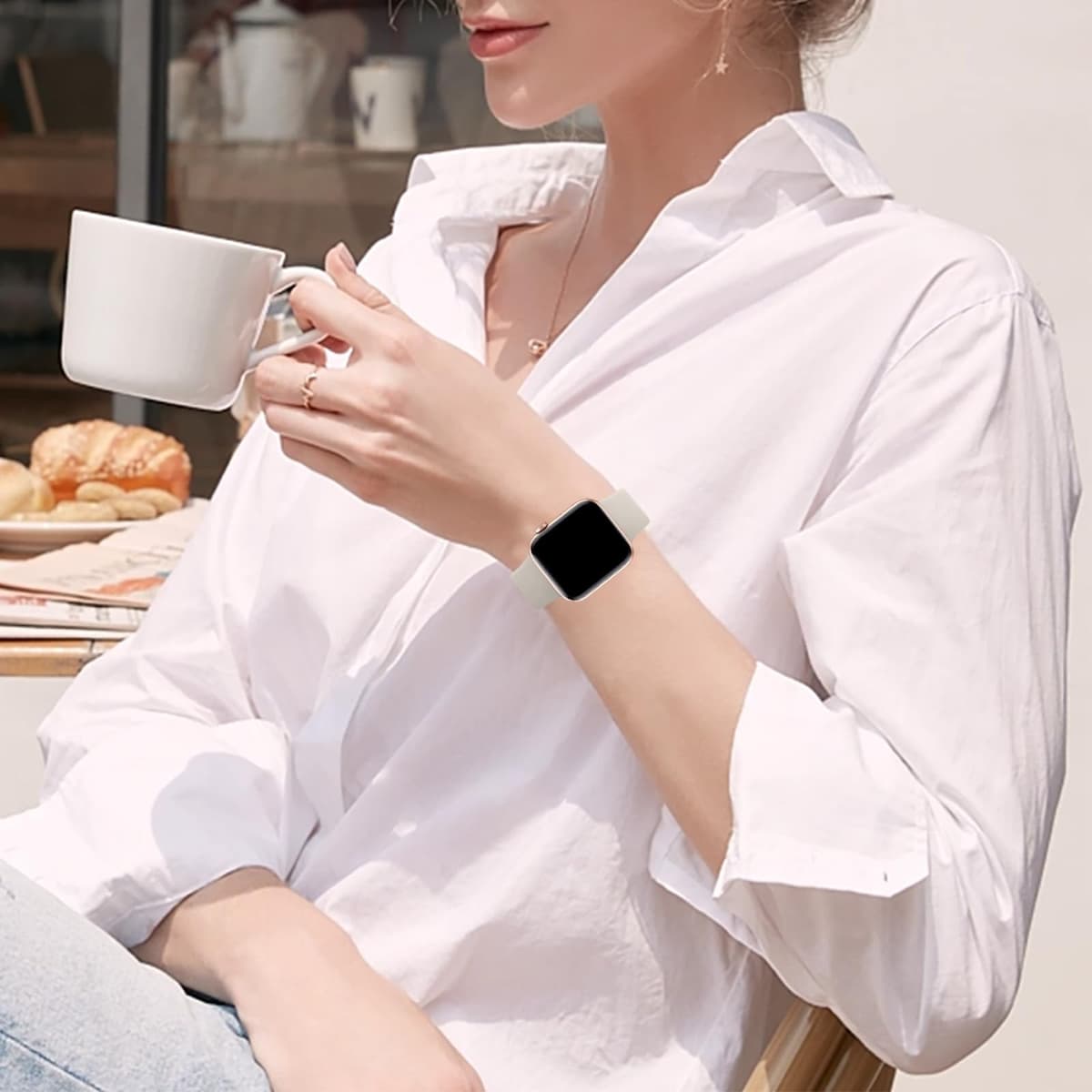 Sport Strap Compatible with Apple Watch Straps 46mm 40mm 38mm 41mm 42mm 44mm 45mm, Silicone Strap Replacement for iWatch Bands Series 11 10 9 8 7 6 5 4 SE 3 2 1 Women Men — view 4