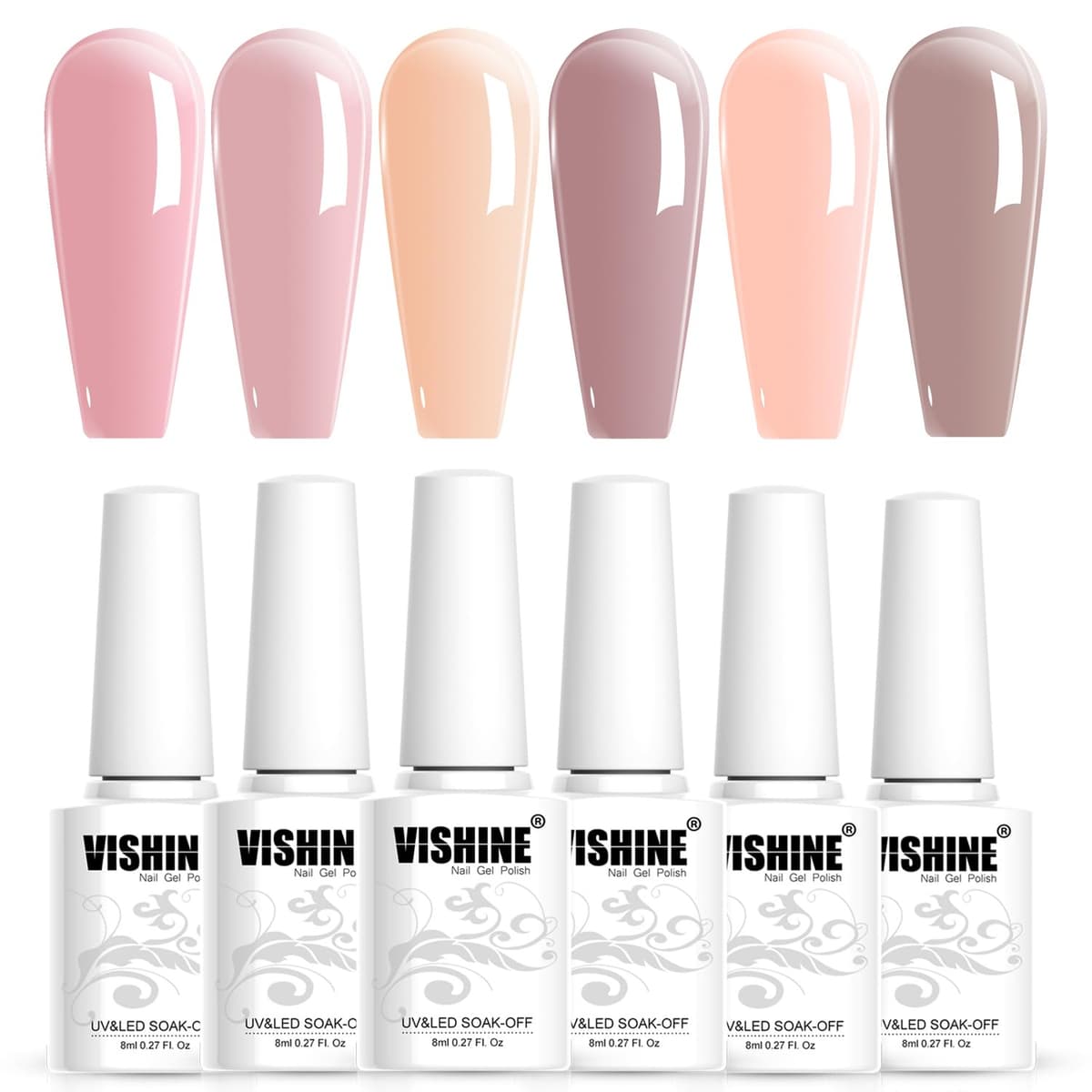 Vishine 15ml Semipermanente Esmalte de uñas en gel Soak-off UV LED Manicure Barniz Geles DIY Salon Neon Pink # 2039 — view 32