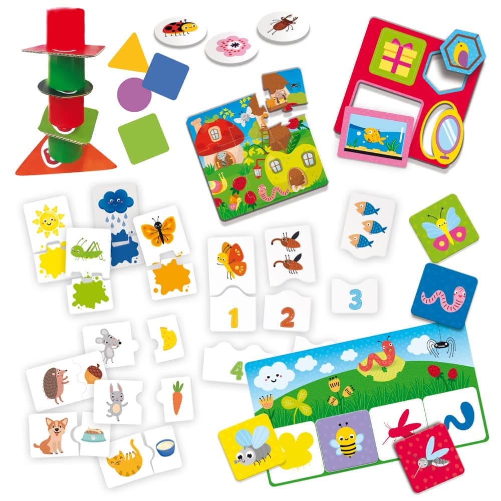 Lisciani - CAROTINA BABY - Collection of 10 Educational Games for Children from 2 to 4 Years - Balance Tower, Puzzle, Memory, Colours, Tombola and much more - Complete Game Kit — view 7