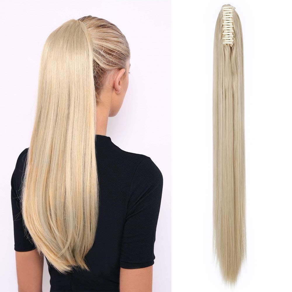 17"(43cm) SEGO Ponytail Long Synthetic Hair Looks Natural [Red Brown/Orange] Clip in Hair Extensions Curly Tail Ponytail Extension (90g) — view 35