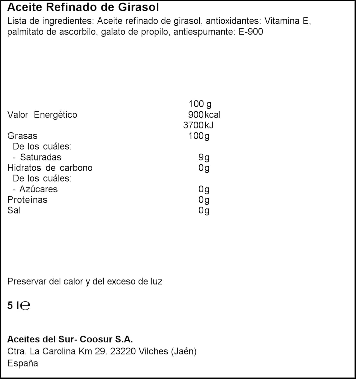 COOSOL - Aceite de Girasol Alto Oleico Especial Freír, Aceite de Girasol para Freír - Garrafa 5L — view 2