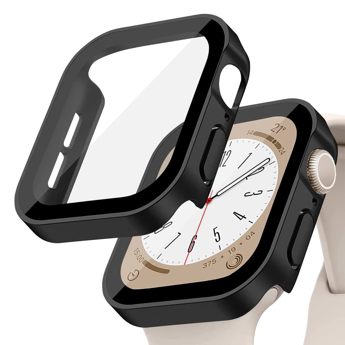 Hard PC Waterproof Case for Apple Watch Case 42mm 46mm 40mm 44mm 41mm 45mm, Built-in Tempered Glass Screen Protector, Ultra-Thin HD Full Protective Cover for iWatch Series 11 10 9 8 7 6 5 4 SE 3/2/1 — view 12