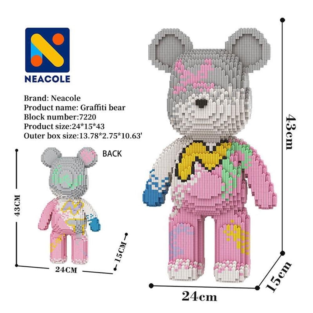 Bloques de construcción en forma de oso (7220 piezas) - 43/46 cm - Bloques de construcción en micro 3D para animales adultos y niños - Decoración para el hogar y la oficina - Regalos — view 2