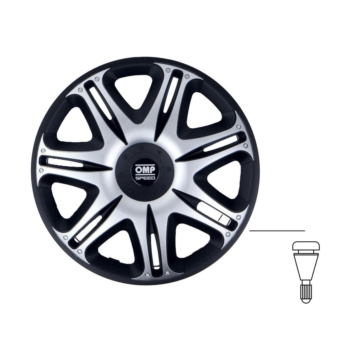 OMP SPEED SET 4 TAPACUBOS GHOST NEGRO/PLATA 15 PULGADAS — view 5