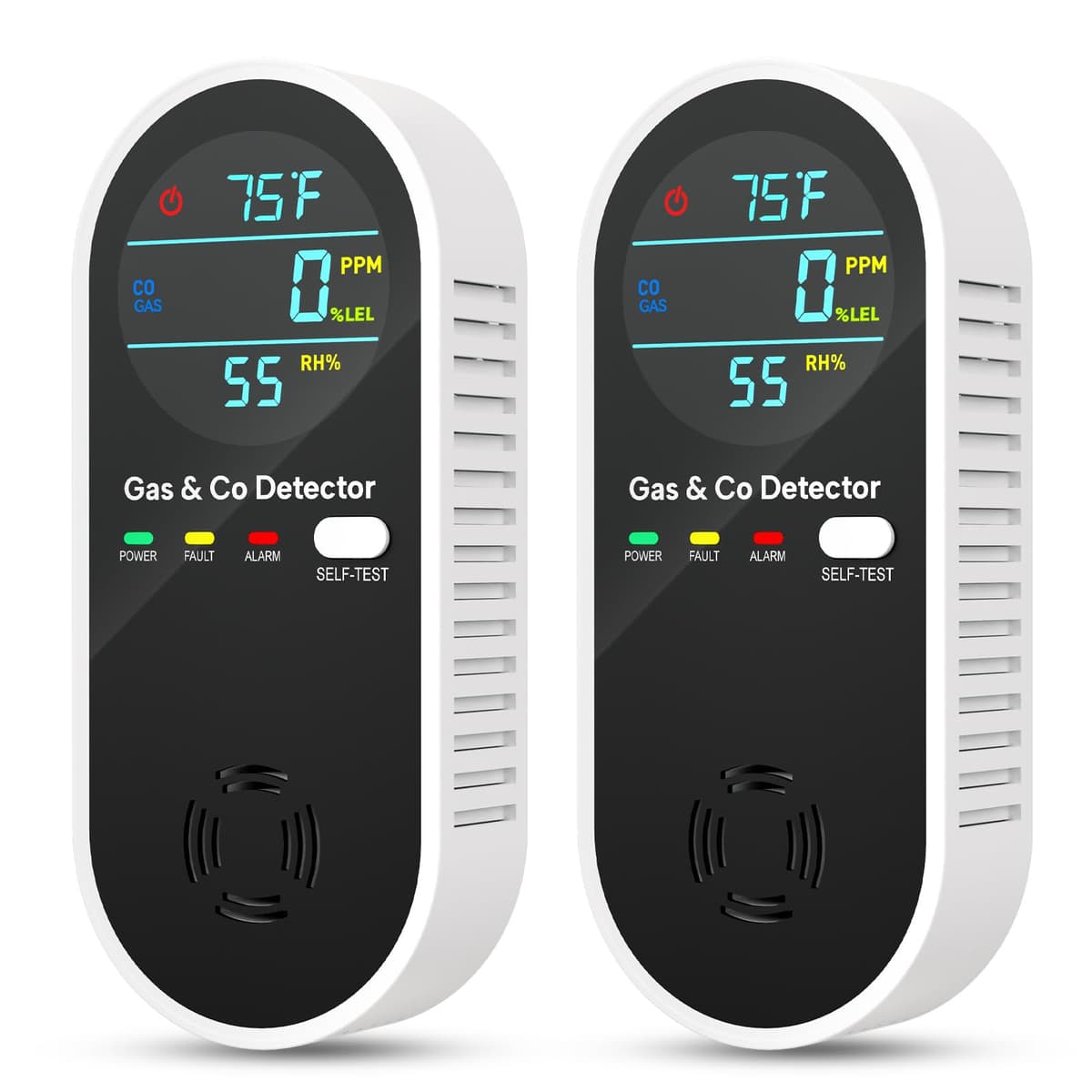 NICGOL 4 in 1 Upgraded Natural Gas Leak Detector and Carbon Monoxide Detectors, Dual Sensor Gas Leak Detector & Carbon Monoxide Detectors Plug in (Temperature & Humidity) for Home, RV (Black) — view 8