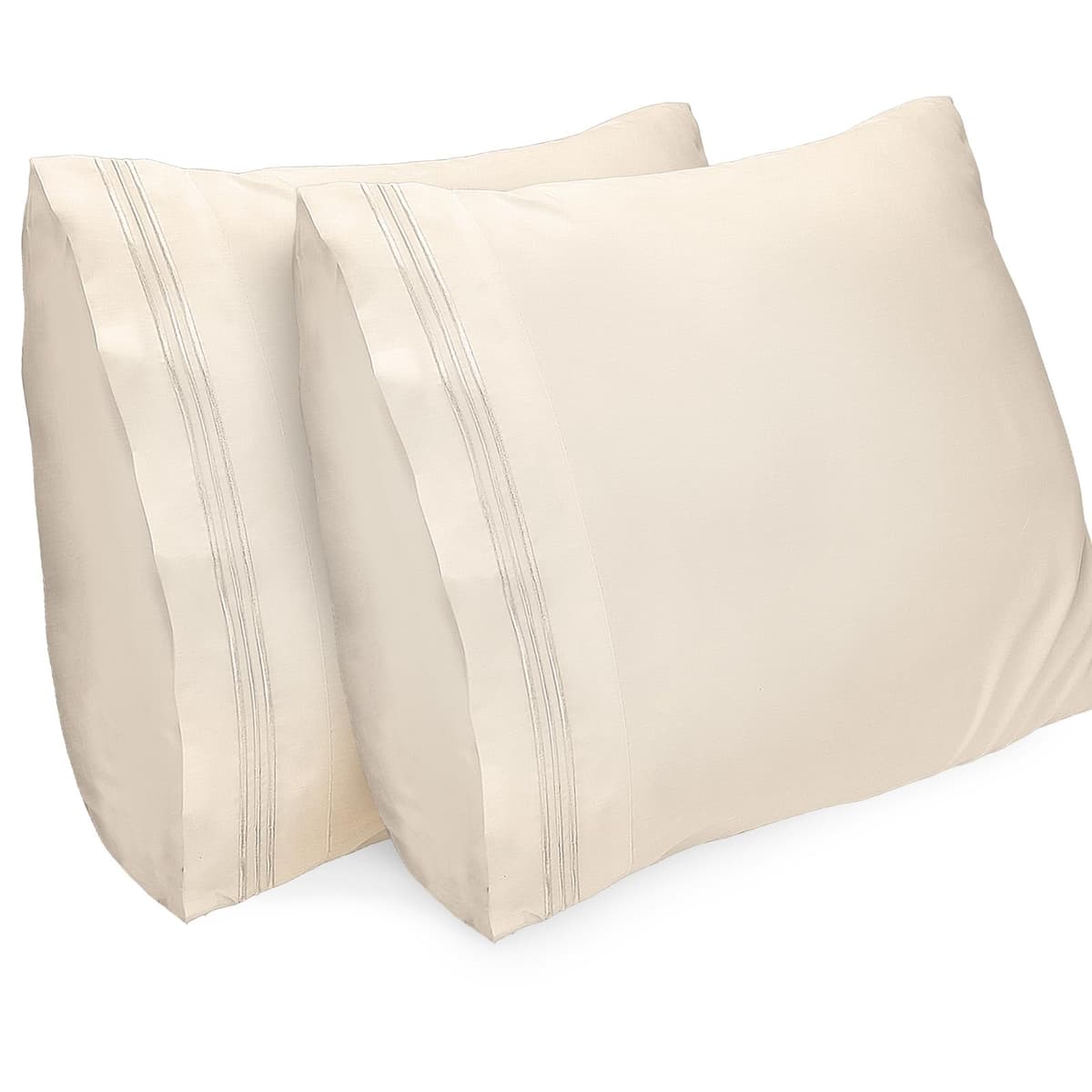 Lirex 2-Pack Fundas de Almohada 1800 hilos, Fundas de Almohada de Microfibra Suave Cepillada, Transpirables sin Arrugas y Lavables a Máquina (50x70 cm, Blanco) — view 13