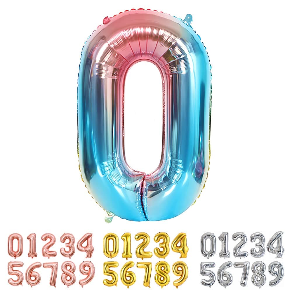 Foil Globo Número 5 Azul 40" (101cm), Inflable Helio o aire, Gigante Numeros 0-9, 10-19, 20-29, 30-100, Grande Globos Decoración para La Boda Aniversario y Cumpleaños Fiestas — view 162