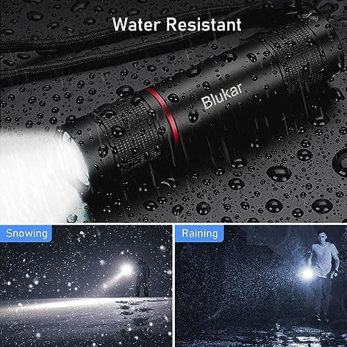 Blukar LED Rechargeable Flashlight 2 Pack, Super Bright Small Handheld Flashlights- Zoomable, Adjustable Brightness, Long Lasting Flash Light, Waterproof Pocket Size Torch Light for Emergency, Camping — view 7