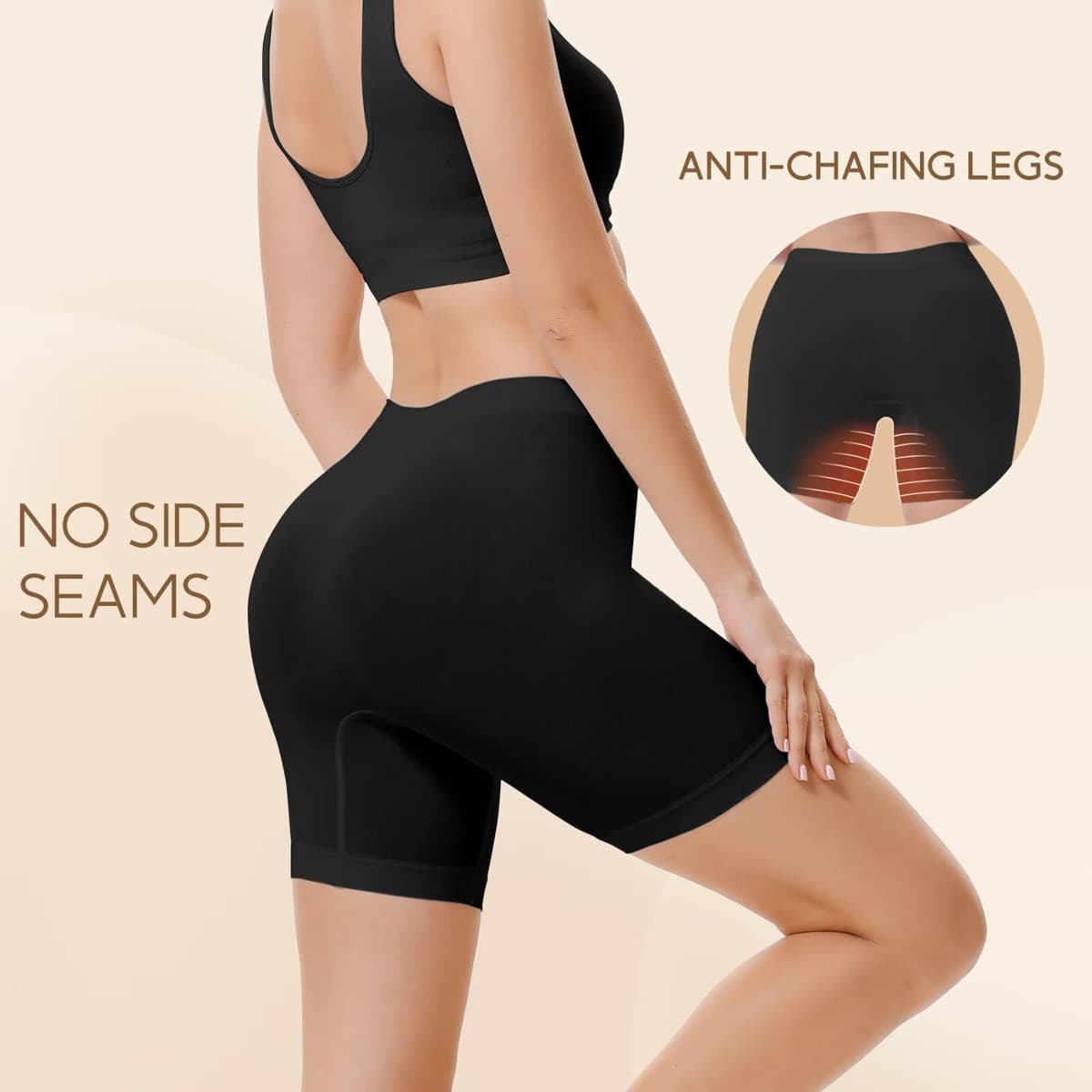 YouShow 3 Pack Pantalon Antirozaduras Mujer Debajo la Falda Pantalones Cortos Vestir Braga Anti Roce — view 2
