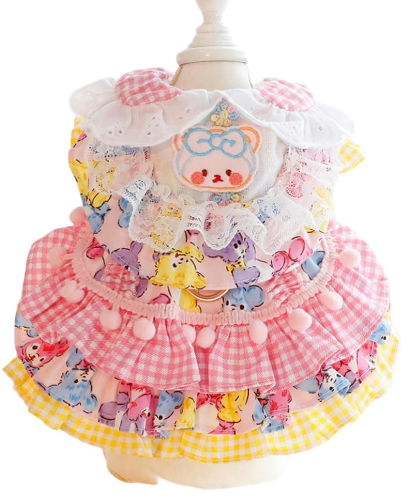 MaruPet Fashion Sweet Puppy Dog Chiffon Princess Dress for EXTRAL Small and Small Dog Pink S — view 48