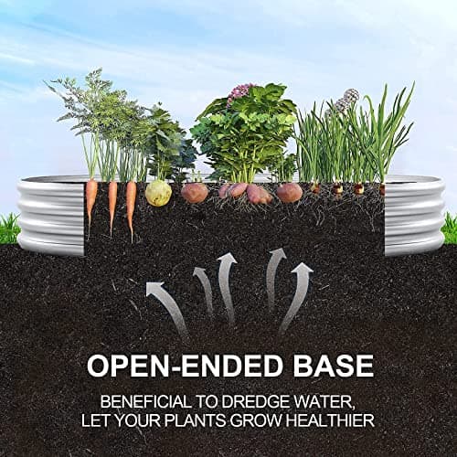 Land Guard Galvanized Raised Garden Bed Kit, Galvanized Planter Raised Garden Boxes Outdoor, Oval Large Metal Raised Garden Beds for Vegetables…… — view 3