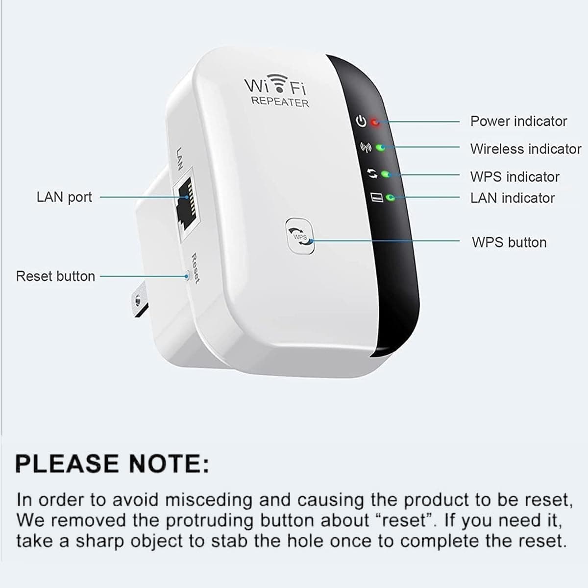 2026 Latest WiFi Extender-Booster-Repeater – 4200 Sq.ft, 45+ Devices, Gigabit Ethernet Port, One-Click Setup, Home Signal Amplifier, UK Plug — view 2
