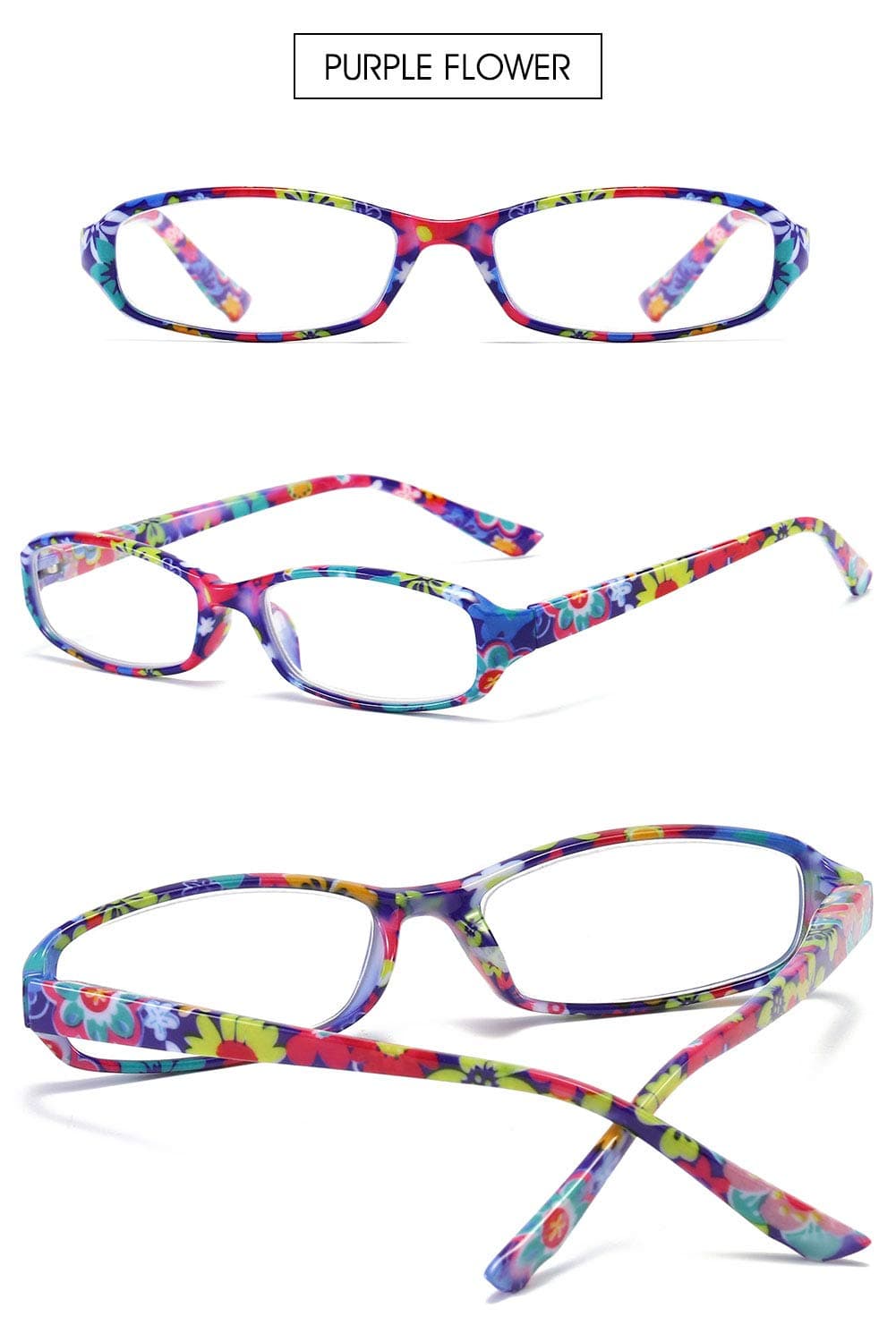 VEVESMUNDO Gafas de Lectura Mujer Hombre Compactas Portatiles Flores Anteojos Para Leer con Colores Bolsillo 1.0 1.25 1.5 1.75 2.0 2.25 2.5 2.75 3.0 3.5 4.0 — view 3