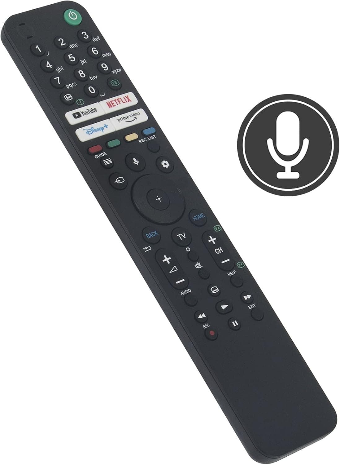 Mando de Voz de Repuesto para Sony Bravia Smart TV (2019-2025) RMF-TX520E, Compatible con Google TV, OLED, LED 4K/8K UHD, con Botones Youtube, Netflix, Disney+, para Series X80J, X90J, A80J, KD/XR — view 4