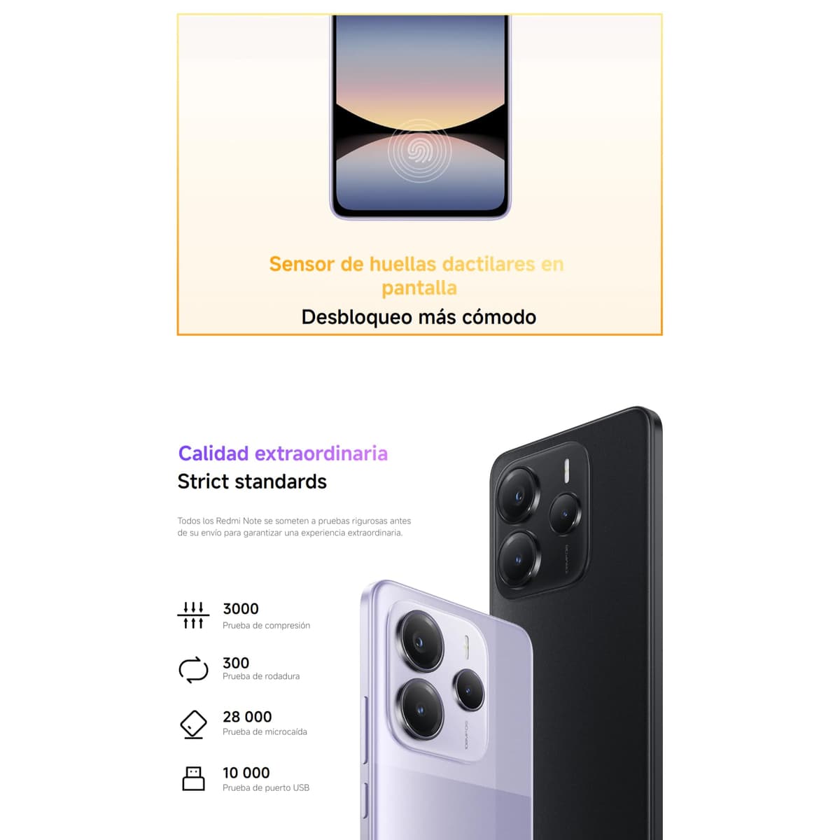 XIAOMI Redmi Note 14 5G - Smartphone de 8+256GB, Pantalla de 6.67" AMOLED FHD+ 120Hz, MediaTek Dimensity 7025-Ultra, cámara de 108MP, 5110 mAh, Cargador no Incluido, Morado (Versión ES) — view 10