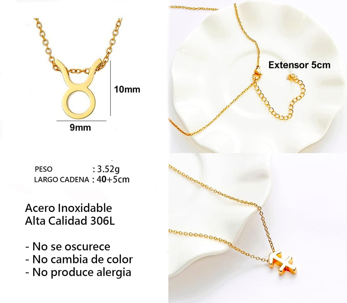 Collar Signo Zodiaco Acero Inoxidable hermosa Tarjeta Significado Signo Zodiacal Colgante Horóscopo Para mujer Regalo Cumpleaños — view 4