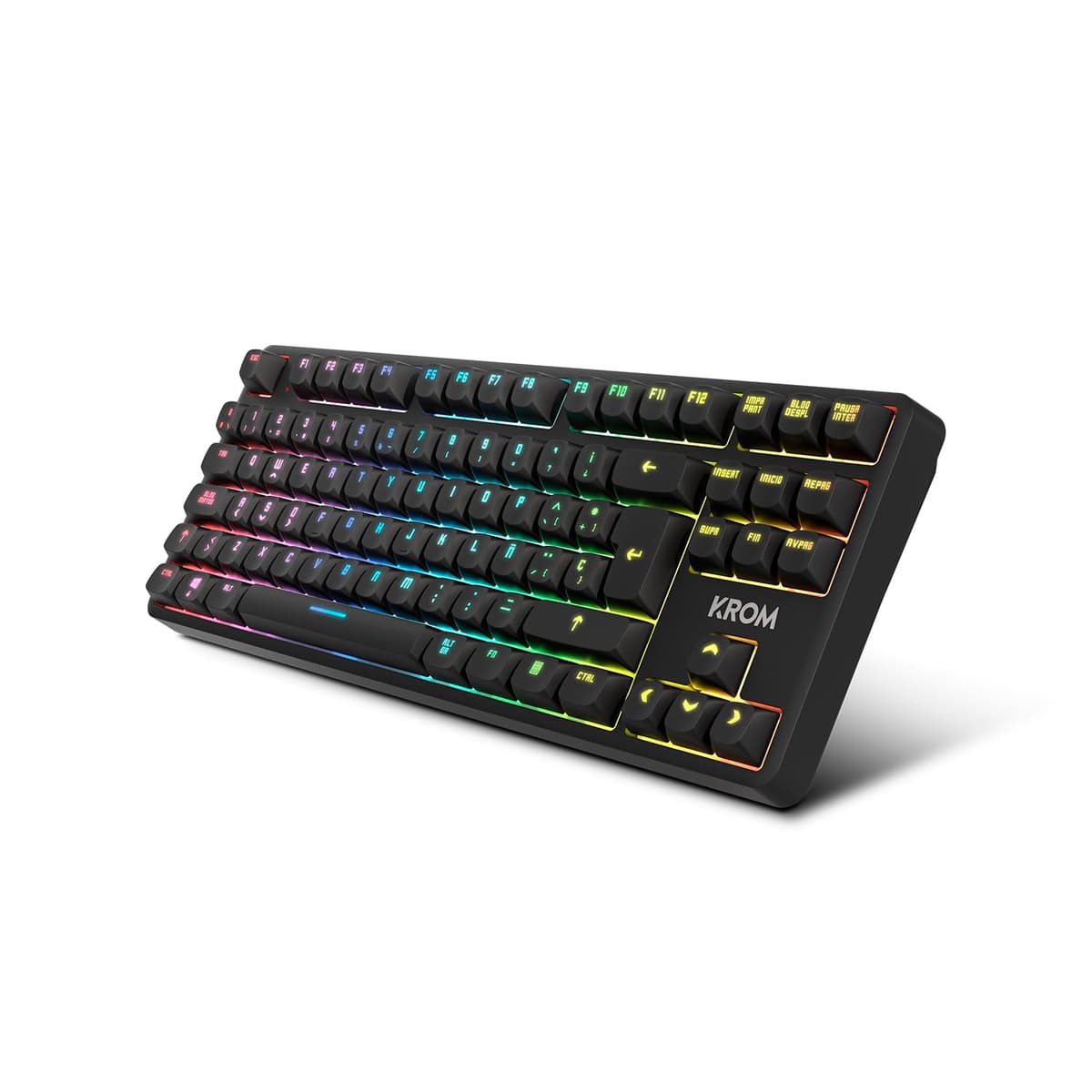 KROM Kalista - Teclado Gaming de Membrana RGB Rainbow, Formato 62%, Modo Gaming, N-19 Anti-ghosting, Windows | Mac, Layout español, Negro — view 16