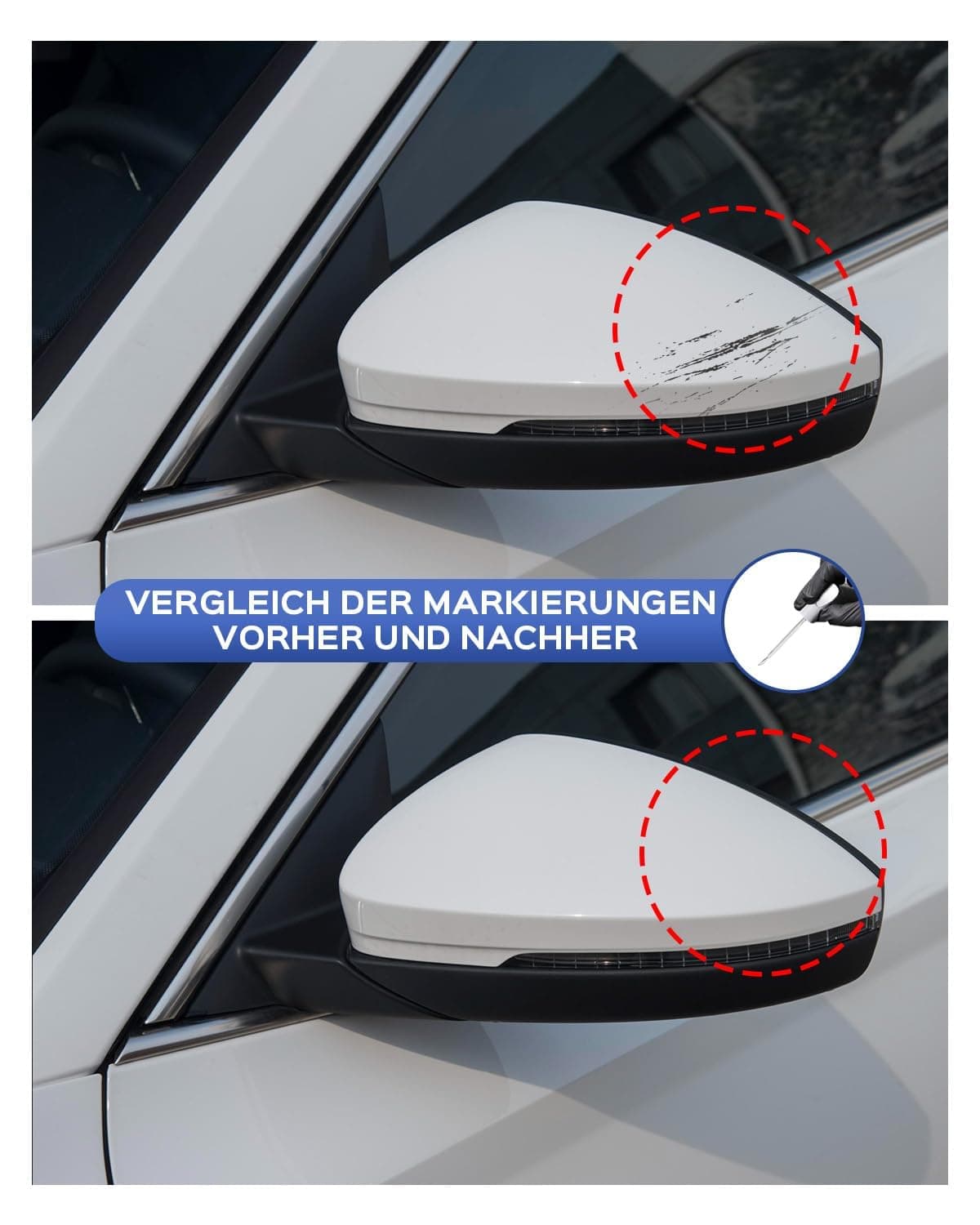 9J9J /F8J - Bolígrafo de pintura metálico gris antracita compatible con Skoda Exact Match para astillas y arañazos — view 5