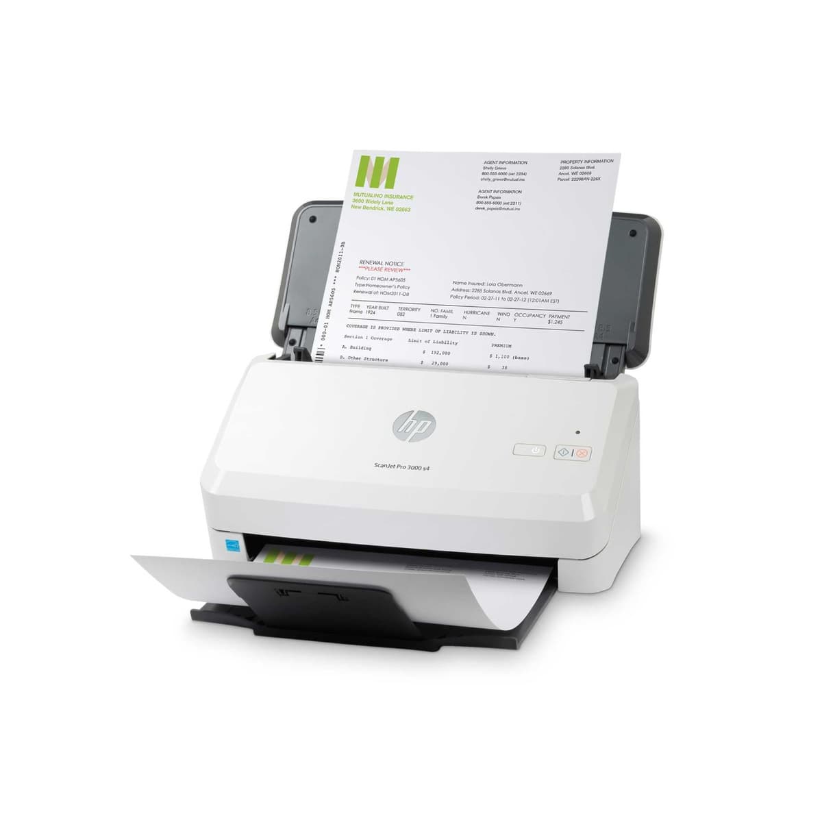 HP ScanJet Pro 3000 s4 - Escáner de Documentos con Alimentador de Hojas, Escaneo Doble Cara Automático, 40 ppm/80 ipm, AAD 50 Hojas,USB 3.0, Compacto, Ciclo Diario 4000 Páginas — view 10