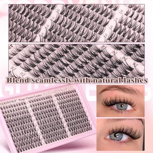 Goddvenus Lash Clusters Wispy Eyelashes Clusters Natural 300pcs Lashes Clusters 10-16mm DIY Cluster Eyelash Extensions C Curl Individual Lashes for DIY Lash Extension — view 5