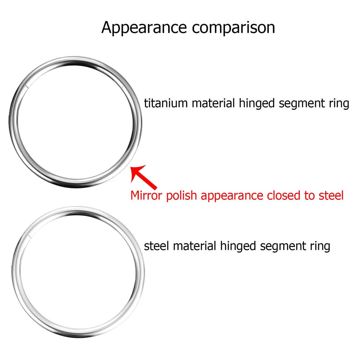 Body CAC Titanium 22G/20G/18G/16G/14G Nose Ring Hoop, Gold Plated Titanium Clicker Sleeper Earring Piercing — view 2