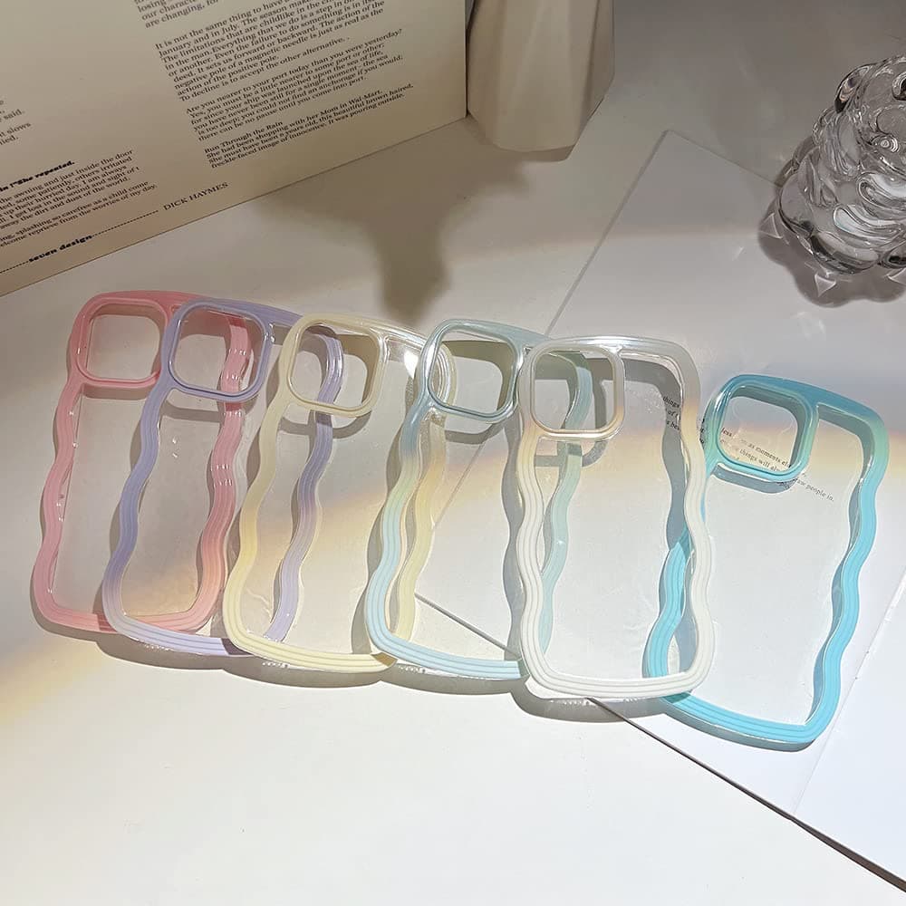 QLTYPRI Compatible with iPhone 11 Case, Cute Curly Wave Frame Clear Case for Girls Women, Transparent Soft Silicone TPU Bumper Shockproof Protective Phone Cover for iPhone 11 - Purple — view 6
