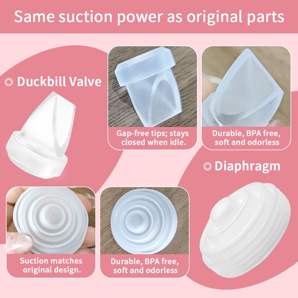 Full Replacement Parts Kit for Momcozy M5 Wearable Breast Pump, Includes 24mm Collection Cups, Silicone Diaphragms, Duckbill Valves, BPA-Free(Including 15/17/19/21mm Flange Inserts) — view 5