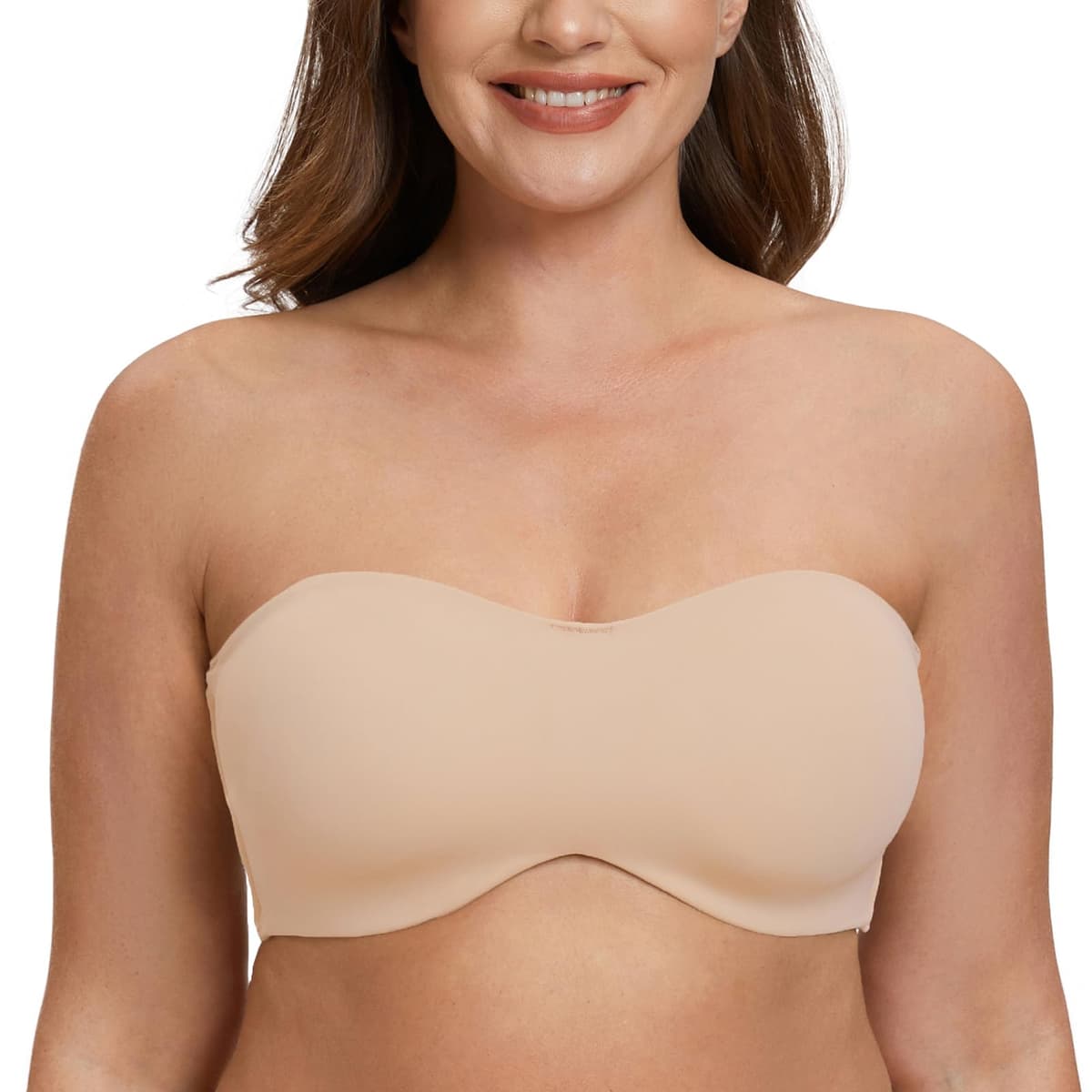 MELENECA - Sujetador con Aros sin Relleno Reductor sin Tirantes Bandeau para Mujer