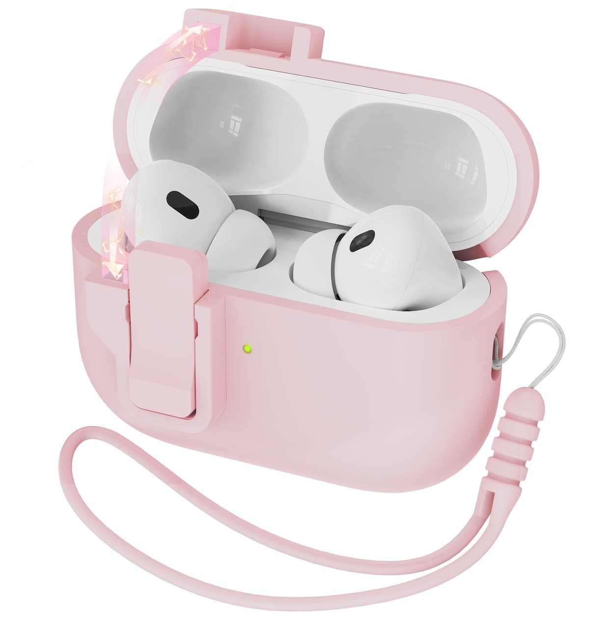 R-fun Funda para AirPods 4 con Kit de Limpieza, Case de Silicona Suave con Llavero, Funda Protectora Completa para Hombres y Mujeres, Compatible con Apple Latest Airpods 4th, Rojo — view 56