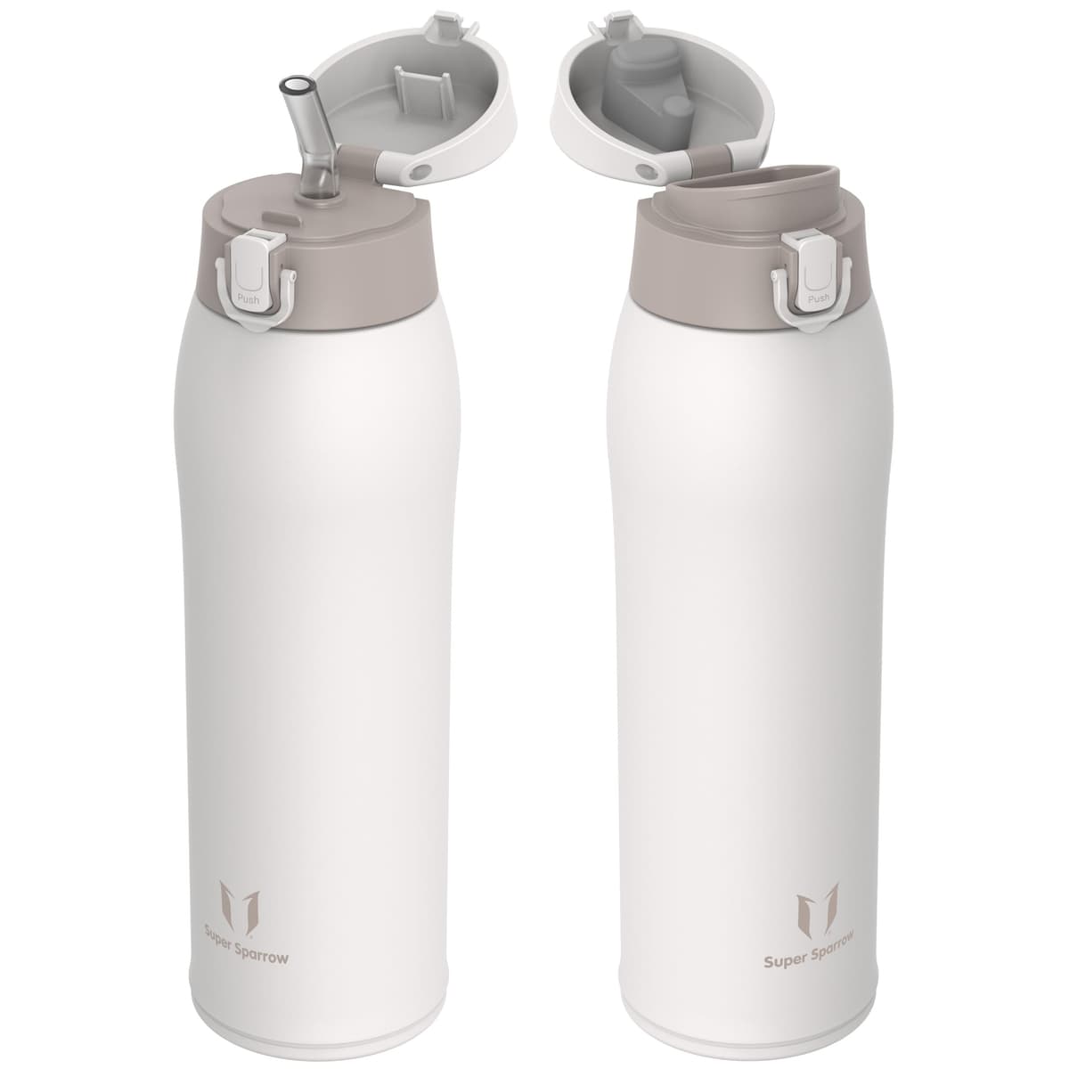 Super Sparrow Insulated Water Bottle - Travel Mug - 500ml, 750ml，950ml - Stainless Steel Water Bottles - BPA Free - Leakproof Metal Bottles - Includes 2 Lids, Straw Lid & Spout Lid — view 50