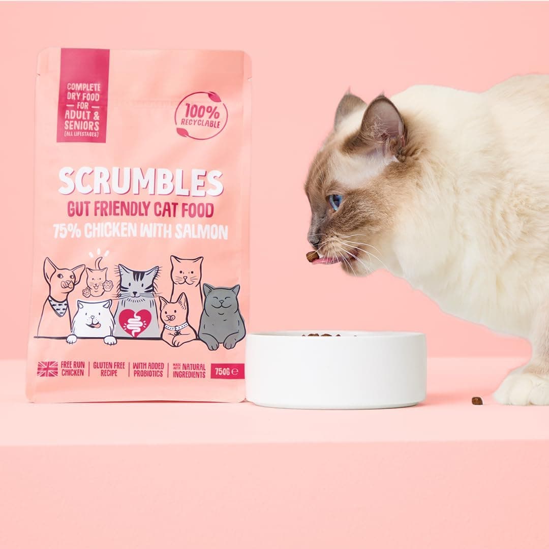 Scrumbles All Natural Dry Cat Food With 75% Chicken and Fresh Salmon, High Protein Food for Adults And Seniors, 750 g Salmon - Adult 750 g (Pack of 1) — view 2