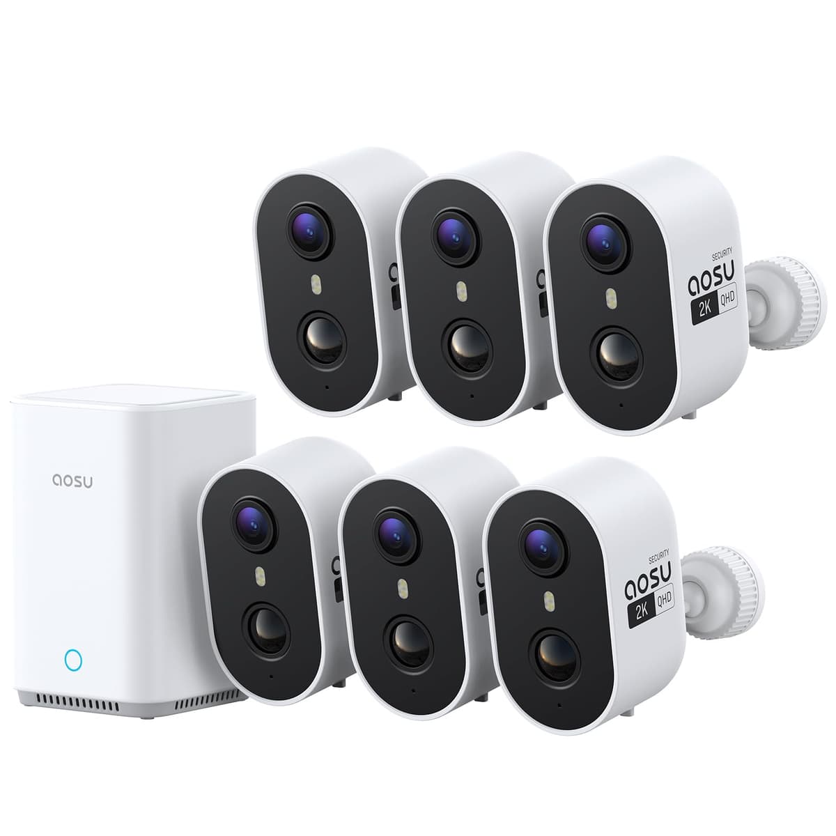 aosu Wireless Indoor/Outdoor Security Camera Kit with aosuBase Local Storage, 2K with 6X Zoom, 4-View Live, Cross-Camera Person Timeline, PIR + AI Human Detection, Color Night Vision, 4-Cam-Kit — view 11
