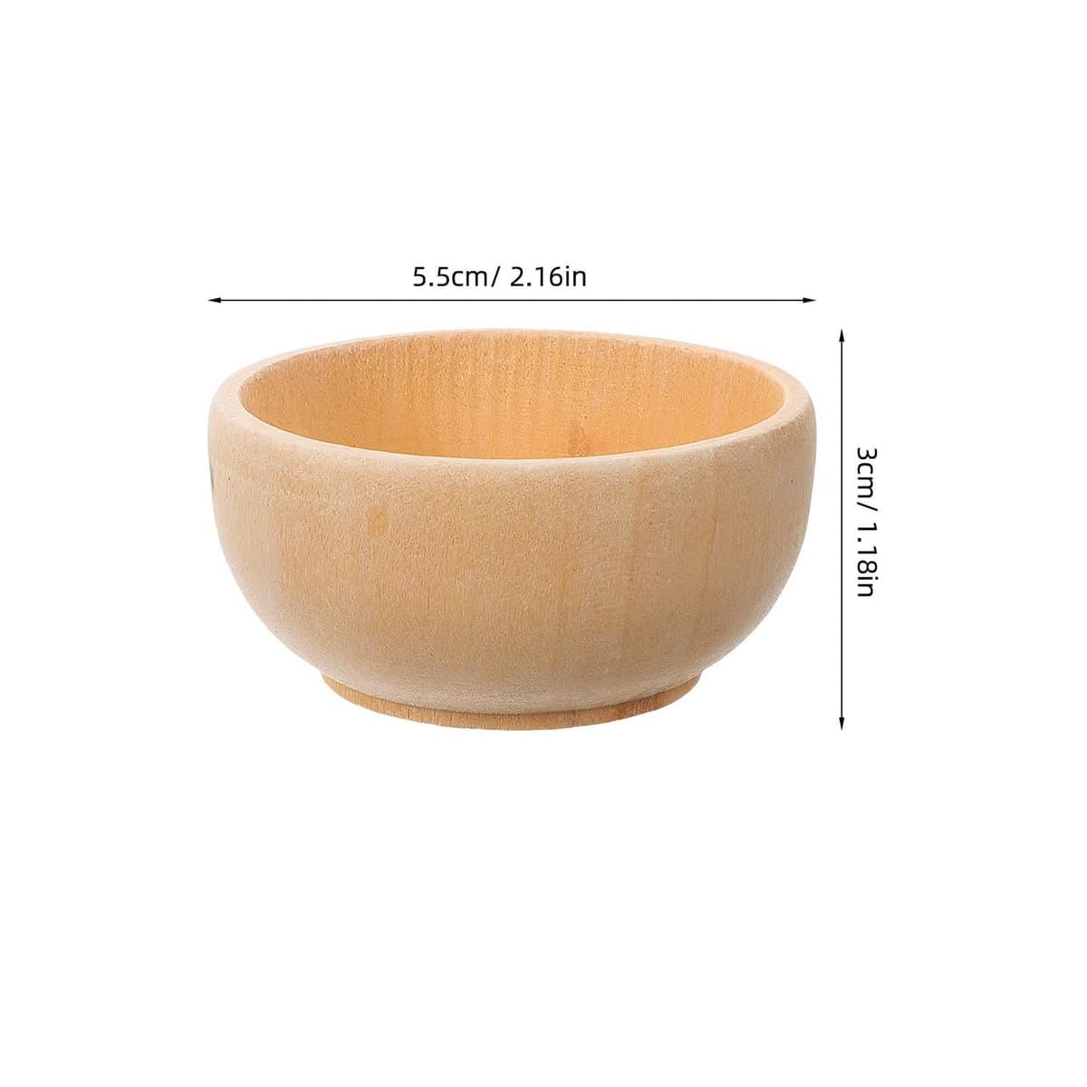 4Pcs Unfinished Small Wooden Bowls Set for Montessori Heuristic Play and DIY Painting Craft — view 2