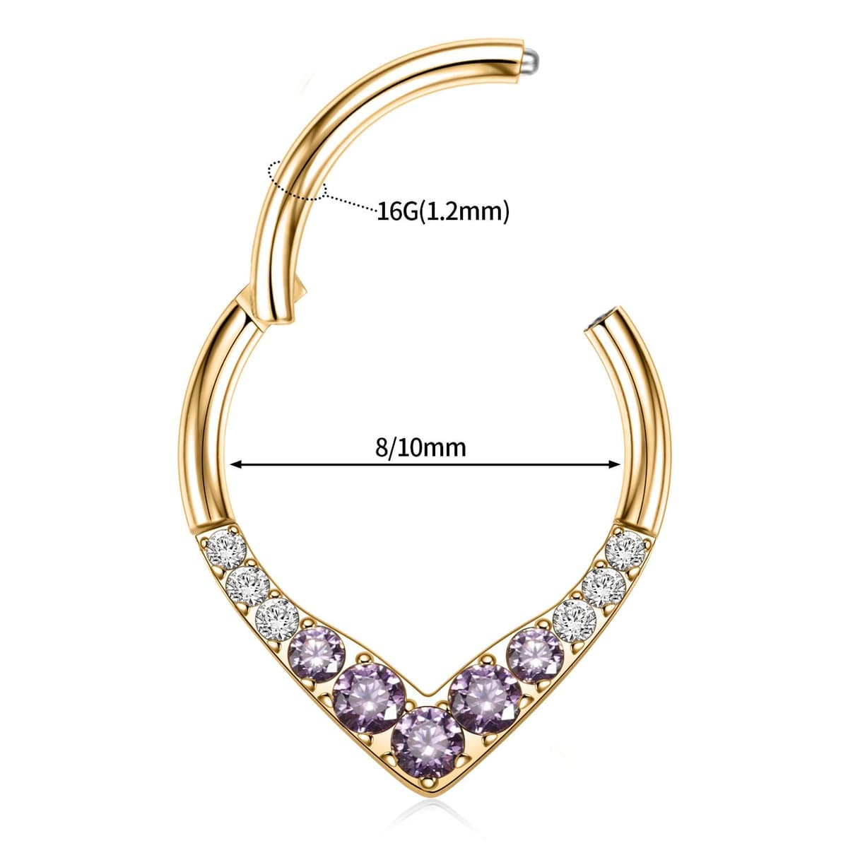 hengkaixuan Teardrop Daith Earrings Septum Jewellery Nose Hoop Ring Surgical Steel Daith Rook Tragus Piercing Jewellery Septum Clicker Ring Small Hoop Earring — view 3