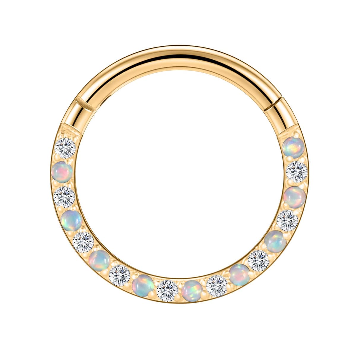 hengkaixuan CZ Opal Septum Jewellery Daith Ring Conch Hoop Seamless Clicker Ring Surgical Steel Rook Tragus Conch Piercing Jewellery Small Hoop Earring Nose Hoop Ring — view 32