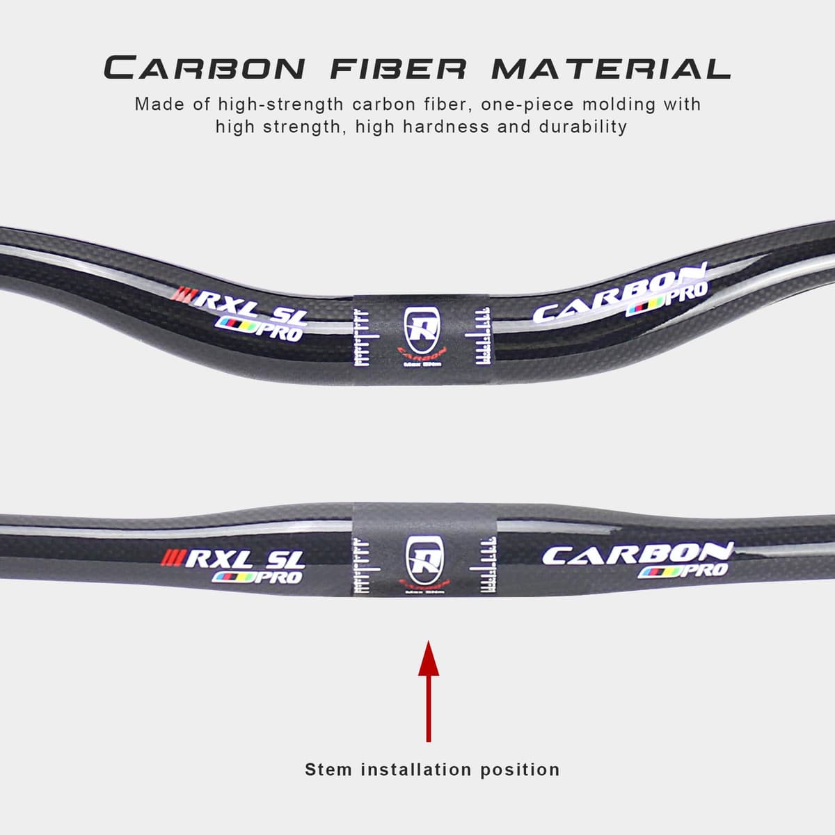 manillares bicicleta montaña carbono,RXL SL 31.8 manillar fibra de carbono mtb 740mm 3K brillante — view 2