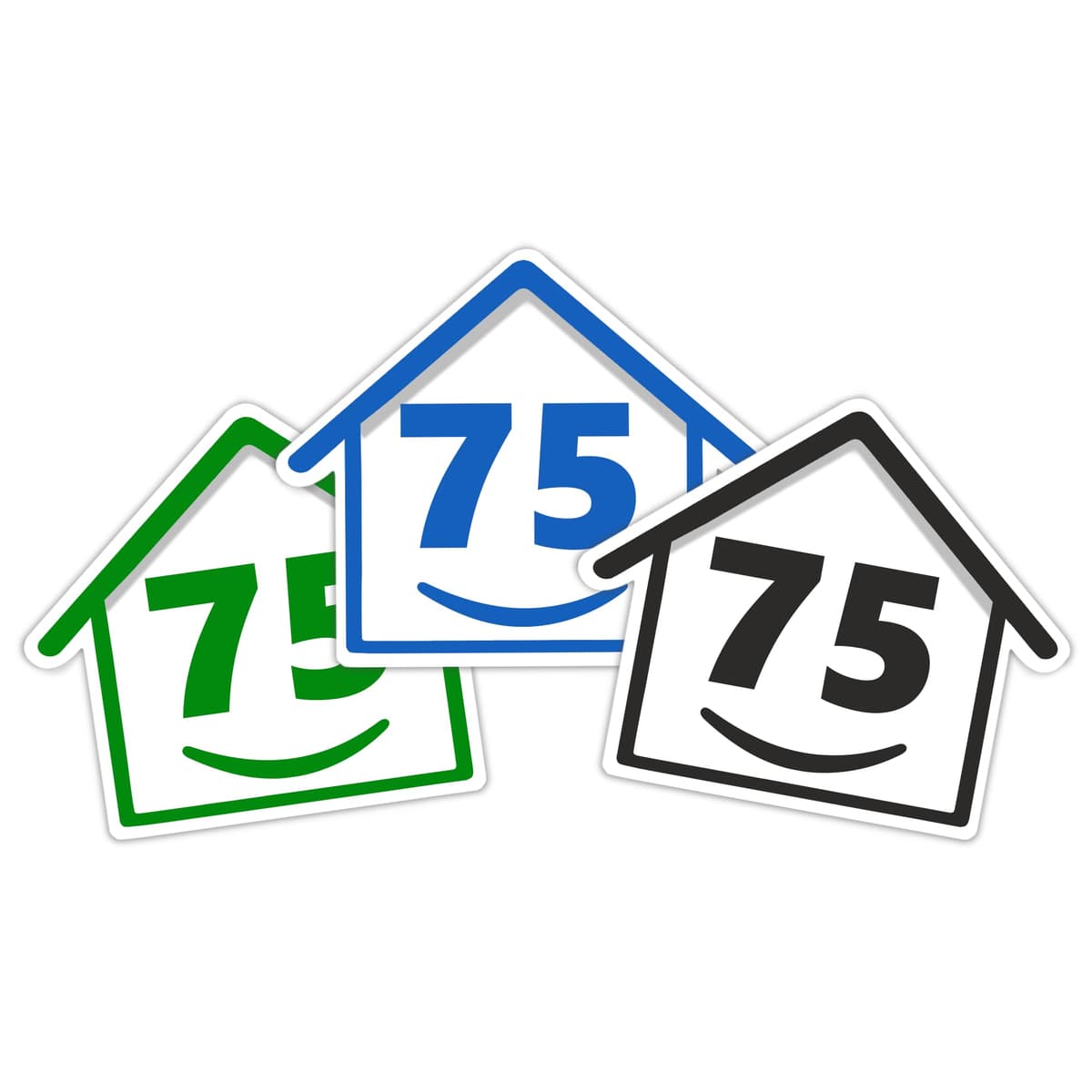 3 x Bin Numbers for Wheelie Bins, 1-99, 15cm ‘Happy House’ Colour Design Dustbin Stickers, Easy Application Stick On Number Stickers - Weatherproof Self Adhesive Vinyl – Blue, Black and Green (1) — view 52