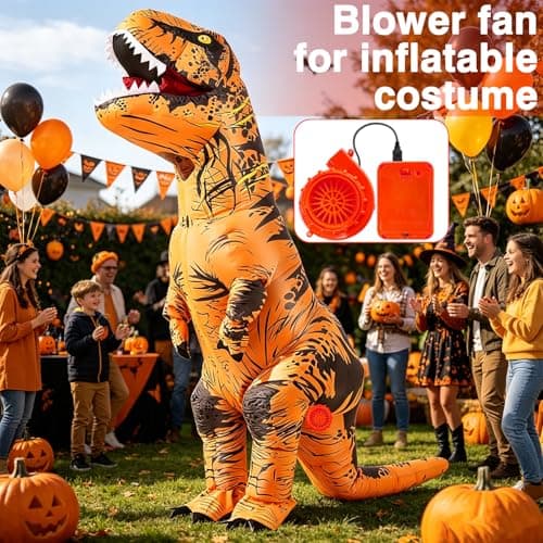 Bnikion Mini Blower Fan for Dinosaur Costume Inflatable Game Clothing Suits Halloween Cosplay Party Supplies, Orange — view 5
