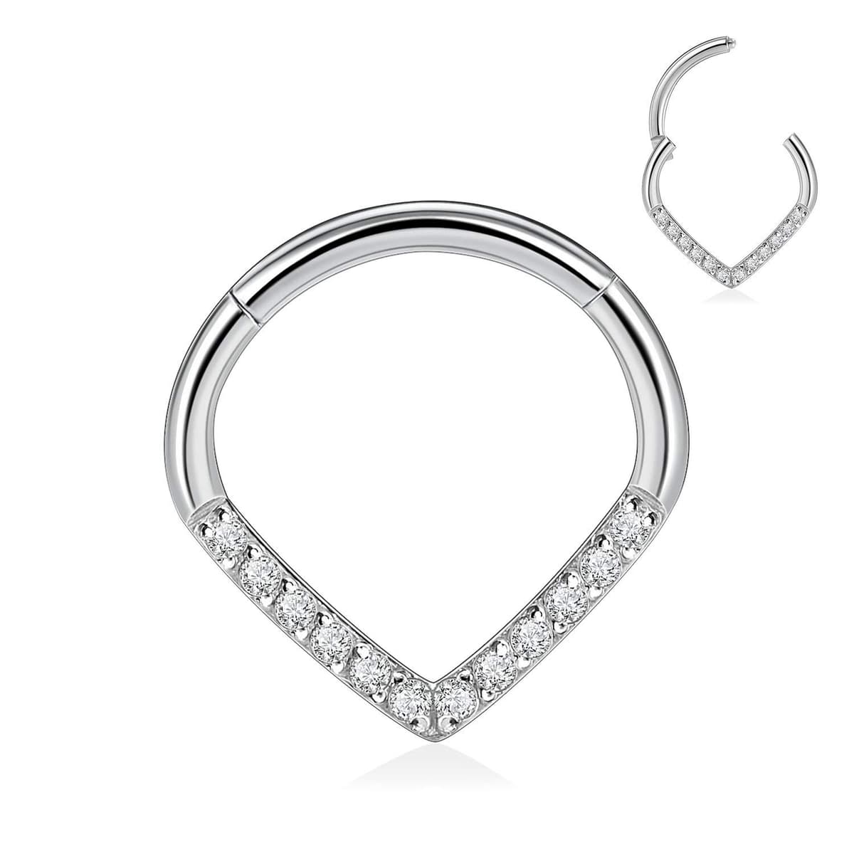 AROWRO 16G Septum & Daith Jewellery - 316L Surgical Steel Septum Rings, Daith Earrings, Nose Rings, Clicker, Rook, Helix, Lobe, Cartilage Piercing Jewellery — view 14