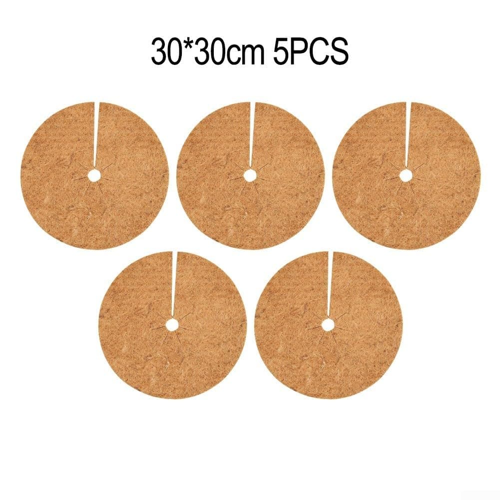 Coconut Coir Frost Protection Mat for Plants – 30 cm & 25 cm Round Flat Mulch Mat, Anti-Grass Growth, Biodegradable, 10-Pack — view 5