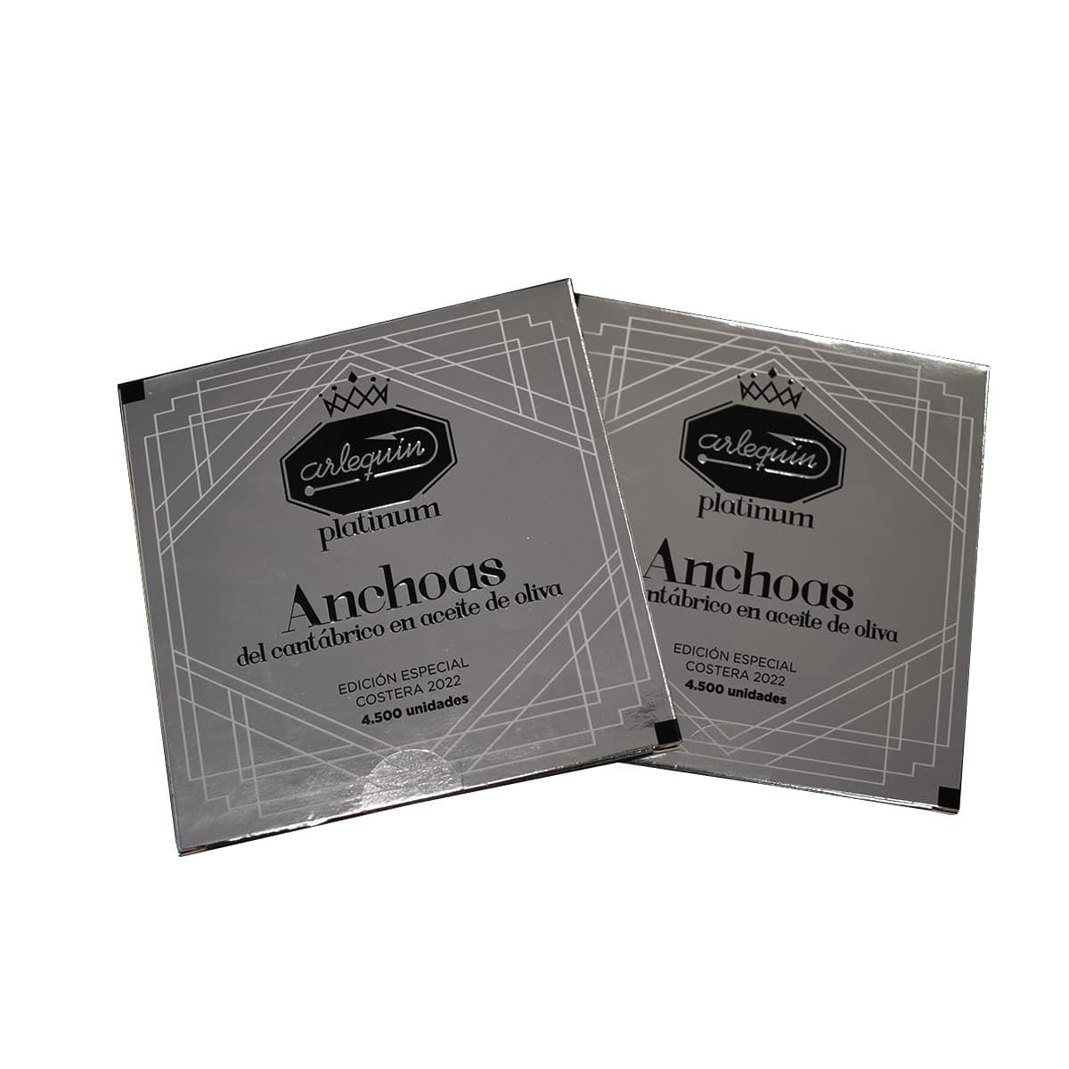 ARLEQUIN Serie Platinum Anchoa del Cantábrico, Elaborada a Mano en Santoña, en Aceite de Oliva (4 Latas (440 grs y 48 Filetes) — view 2