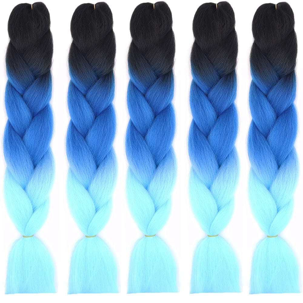24" Braiding Hair Extension Jumbo Braids Synthetic 3bundles/pack Crochet Hair Afro Box Braid Heat Resistent (Dark Purple) — view 21