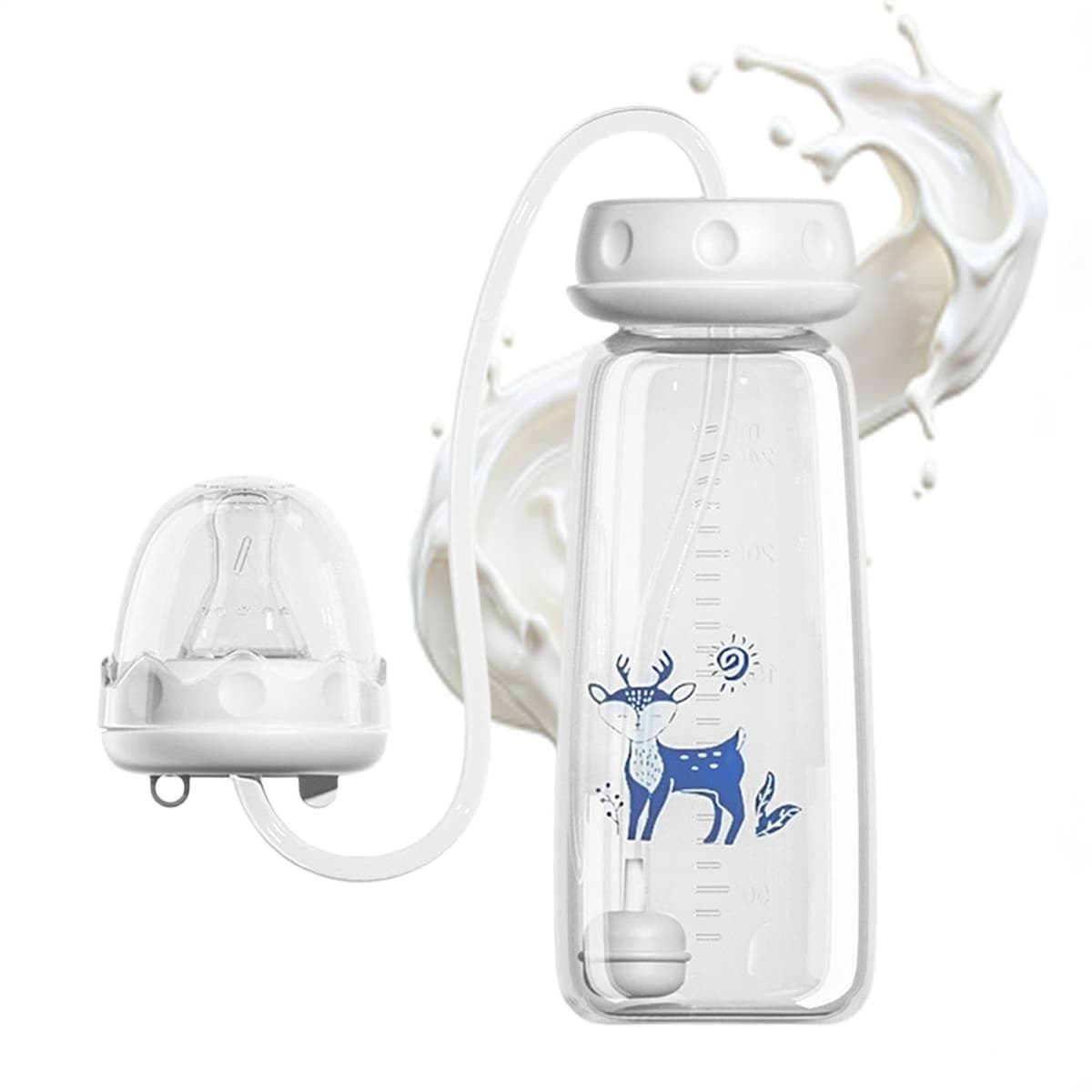 3-i N-1 Hands Free Anti-Colic Babys Bottle | with Silicone Nipple Anti-Colic Breastfeeding Supplies | Adjustable Milk Bottle Feeding System for Breastfeeding, Breastmil — view 7