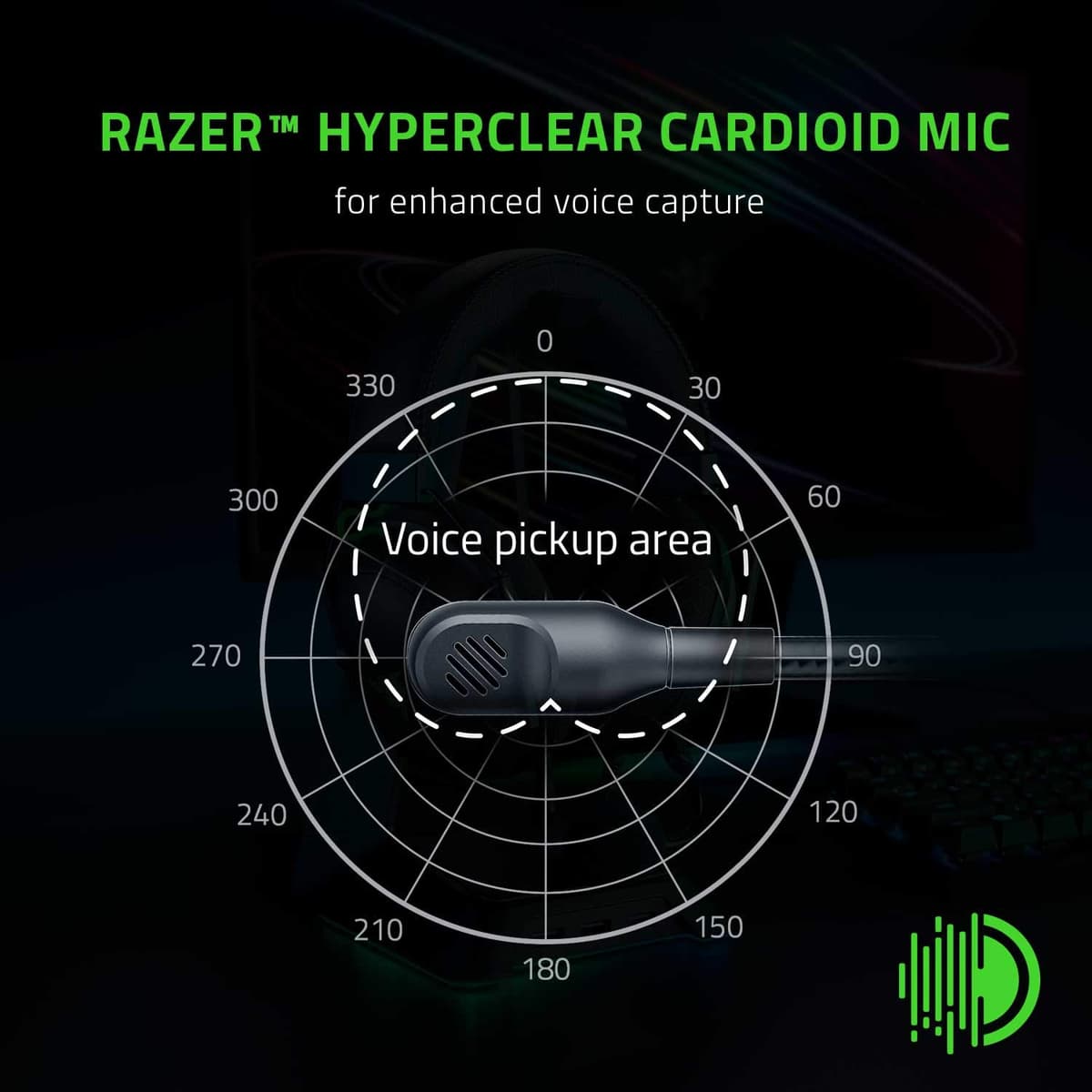Razer BlackShark V2 X - Multi-Platform Wired Esports Headset (Triforce 50 mm Drivers, Advanced Passive Noise Cancellation, 7.1 Surround Sound, Hyperclear Cardioid Mic) Black — view 4