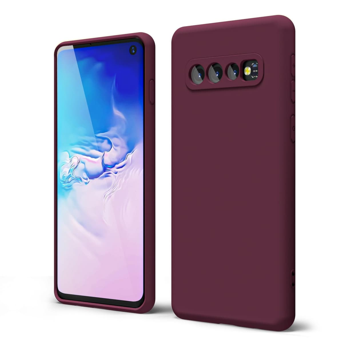 oakxco for Samsung Galaxy S23 Phone Case Liquid Silicone,Cute Thin Slim Soft Rubber TPU Plain Smooth Gel Cover for Women Girl Aesthetic Design, Matte Solid Protective & Shockproof, Burgundy Plum Wine — view 430