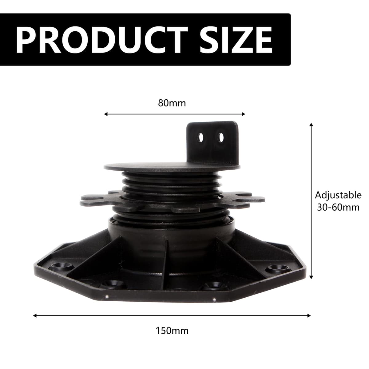 Soportes de Pedestal, 20 Piezas de Soportes de Pedestal de Altura Ajustable de 30 a 60 mm Pies Ajustables con Capacidad de Carga de 800 kg Placas de Rodamiento de Placas para Jardín Balcón — view 3