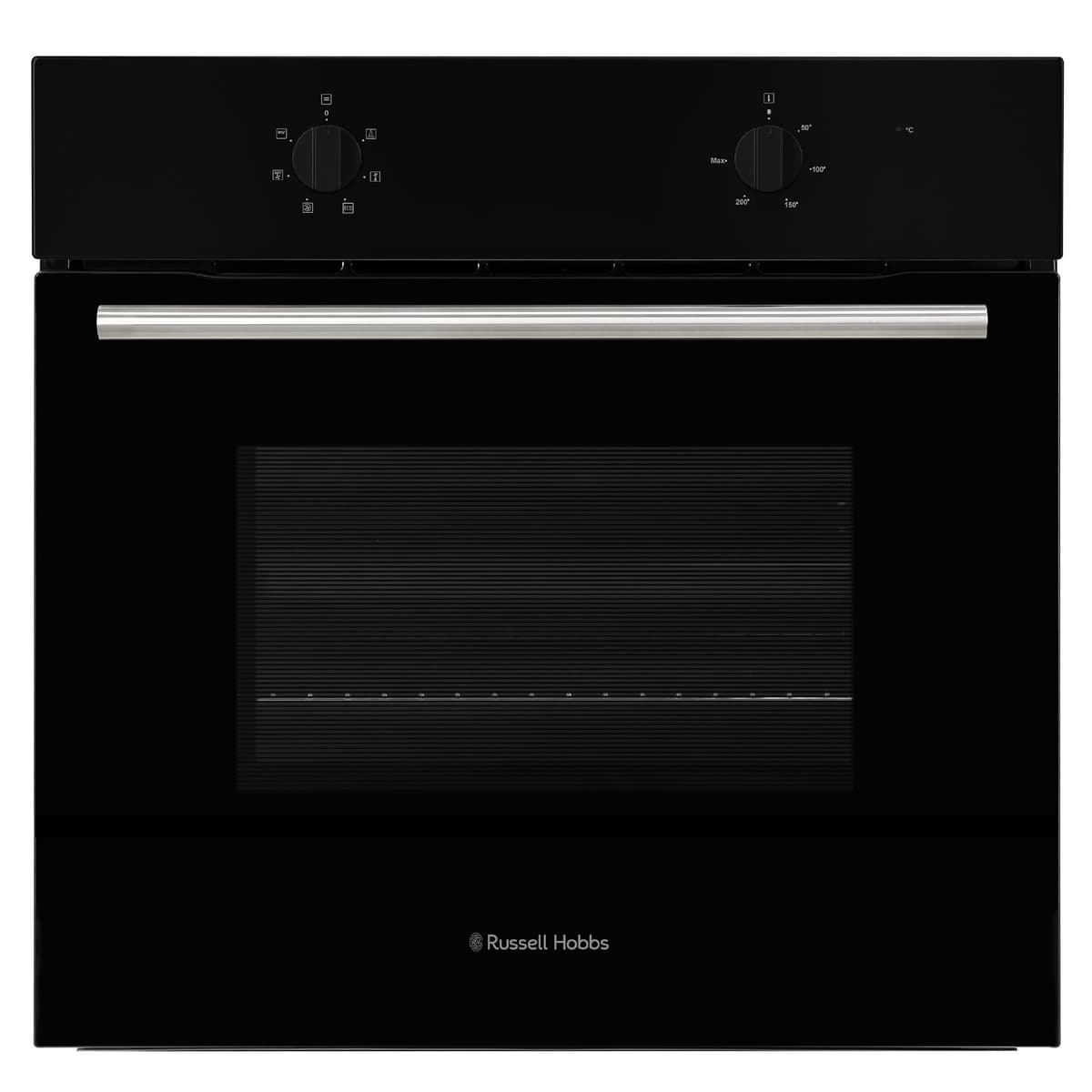 Russell Hobbs 70L, 60cm Wide, Single Electric Built-in Fan Oven and Grill in Black, 6 Oven Functions, RHFEO7004B