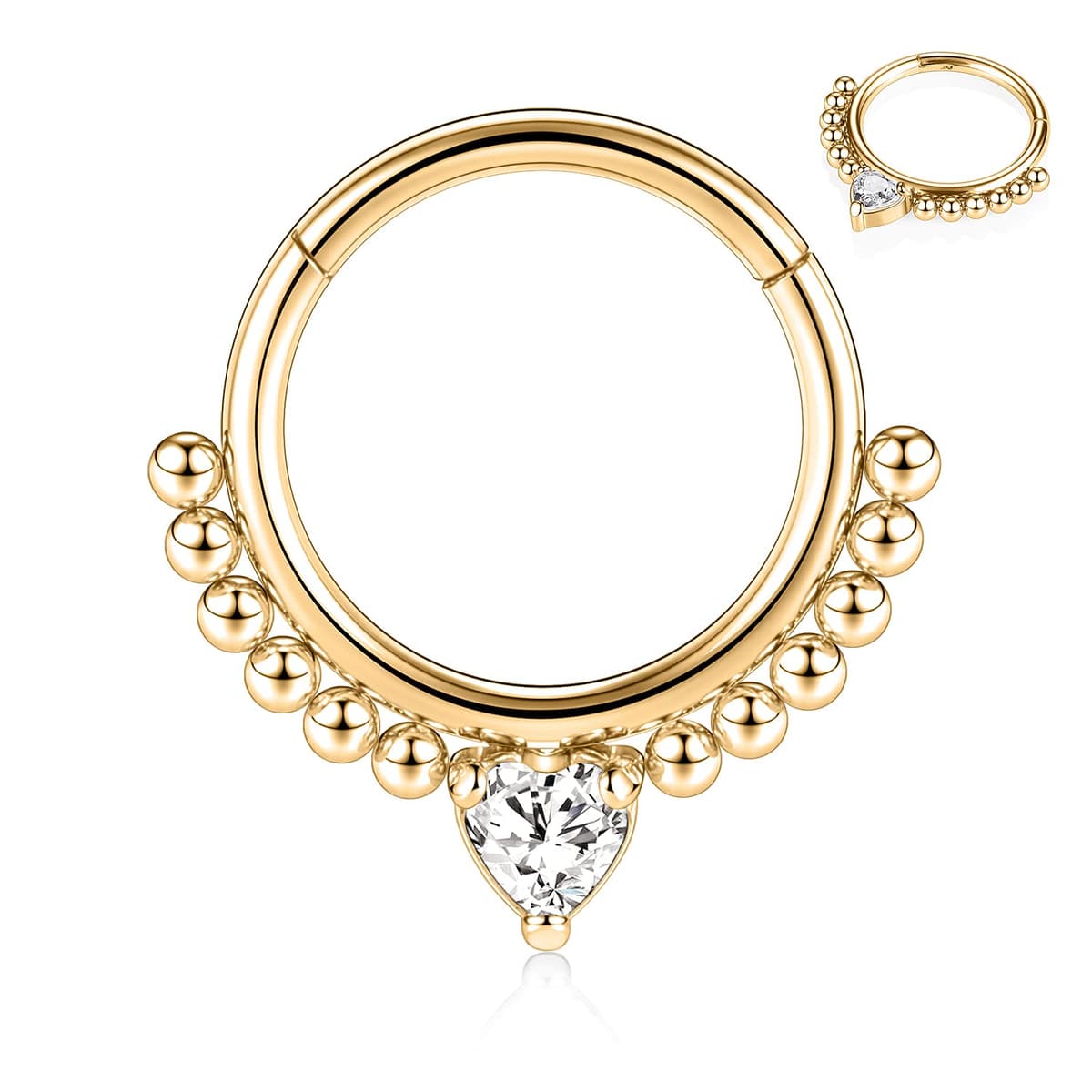 hengkaixuan 16G Septum Nose Rings Hoop Daith Earrings Surgical Steel Septum Clicker Ring Hirned Segment Seamless Clicker Ring Conch Hoop Ring Unisex Earrings Hoop Daith Piercing Jewellery — view 19