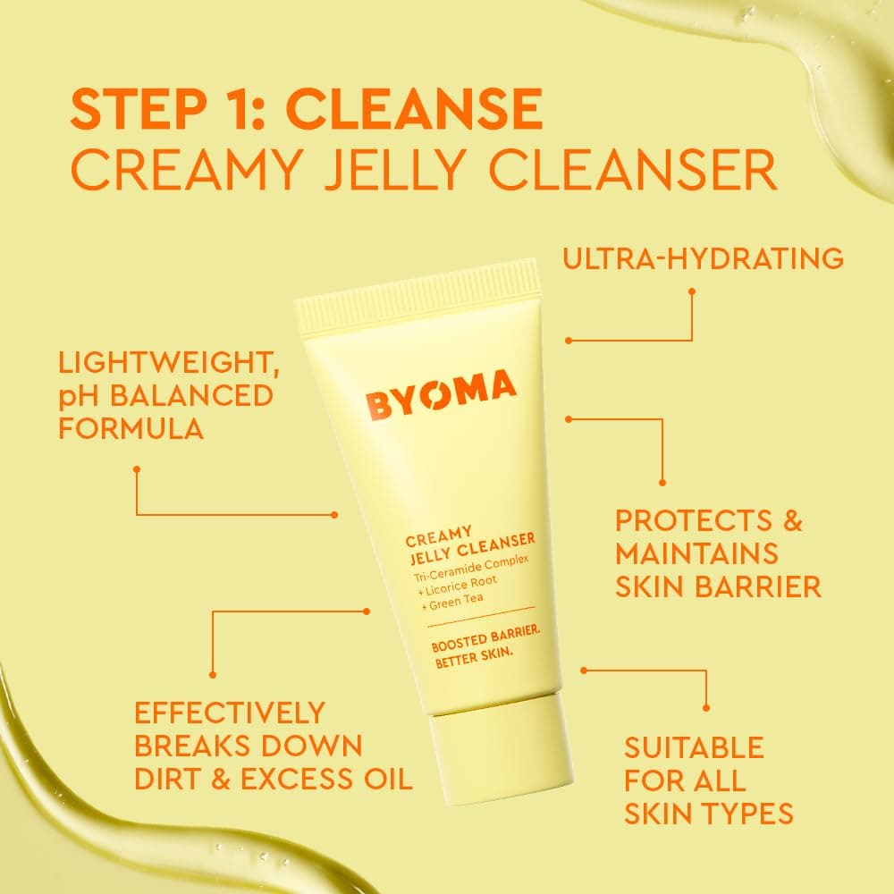 BYOMA Universal Skincare Heroes (5-Piece Kit) - Skincare Gift Set with Jelly Cleanser, Milky Toner, Hydrating Serum, Gel Cream & SPF 50 - Skin Barrier Repair Gift Set with Makeup Bag — view 3